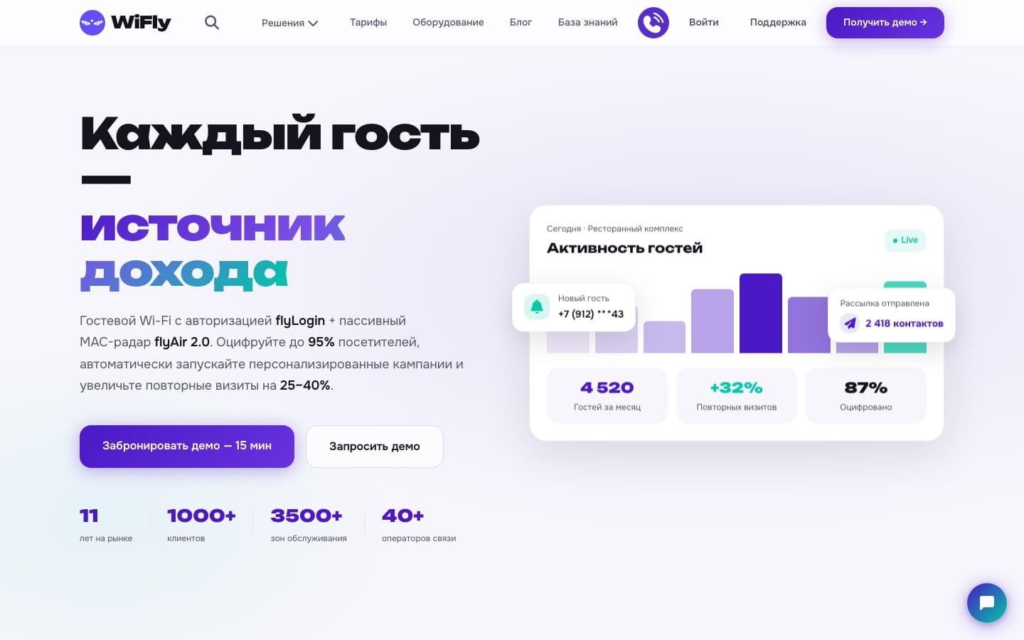 WiFly — Guest Wi-Fi marketing platform